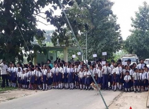Teachers’ Crisis continues in Tripura Schools : Students blocked road in Ampi Teachers’ Crisis continues in Tripura Schools : Students blocked road in Ampi